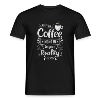 Kaffeeliebhaber Morgen Energie - Männer T-Shirt - Schwarz - Vorne - AI Model Male 178 light (178cm)