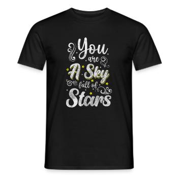 Starry Sky Wish Space Moon - T-shirt homme - noir - Devant - AI Model Male 178 light (178cm)