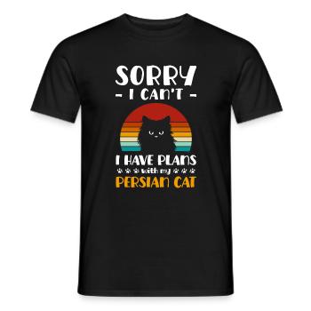Perser Katze Katzendame Liebe - Männer T-Shirt - Schwarz - Vorne - AI Model Male 178 light (178cm)