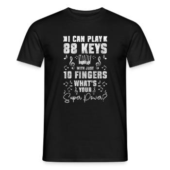 Piano Player Musical Musician Instrument - Men's T-Shirt - black - Front - AI Model Male 178 light (178cm)