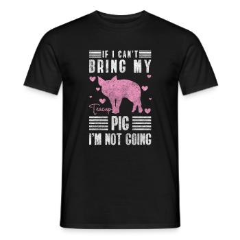 Teacup pig breeding - Men's T-Shirt - black - Front - AI Model Male 178 light (178cm)