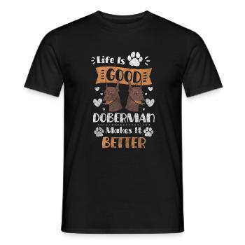 Kampfhund Schutz Wachschutz - Männer T-Shirt - Schwarz - Vorne - AI Model Male 178 light (178cm)