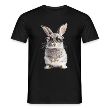 Bunny with sunglasses - Men's T-Shirt - black - Front - AI Model Male 178 light (178cm)
