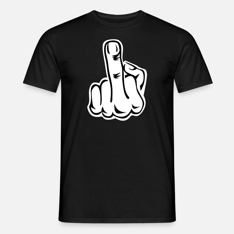 Stinkefinger Middle Finger 2c - Männer T-Shirt - Schwarz