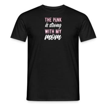 Cancer Ribbon Pink ist mit meiner Mutter Unterstützung - Männer T-Shirt - Schwarz - Vorne - AI Model Male 178 light (178cm)