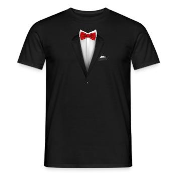 Tuxedo design with Red Bowtie For Weddings And - Men's T-Shirt - black - Front - AI Model Male 178 light (178cm)