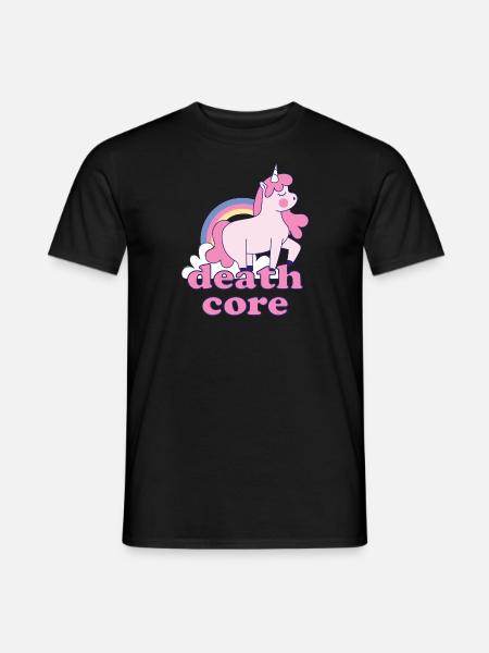 Lustig Deathcore Einhorn Regenbogen Metalhead - Männer T-Shirt - Schwarz