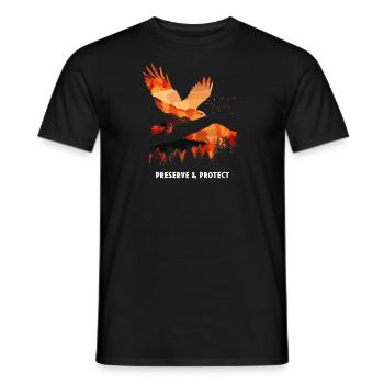 Preserrve & Protect Red Milan Bird of Prey - Men's T-Shirt - black - Front - AI Model Male 178 light (178cm)