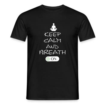 yoga, inhale, exhale - Männer T-Shirt - Schwarz - Vorne - AI Model Male 178 light (178cm)