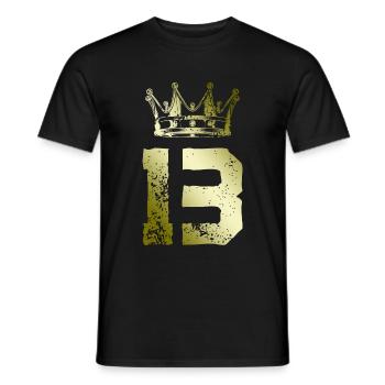 13 Zahl Krone - Männer T-Shirt - Schwarz - Vorne - AI Model Male 178 light (178cm)
