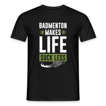 Badminton sport - Men's T-Shirt - black - Front - AI Model Male 178 light (178cm)