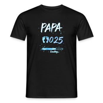Papa 2025 Loading für werdende Väter Geschenk - Männer T-Shirt - Schwarz - Vorne - AI Model Male 178 light (178cm)