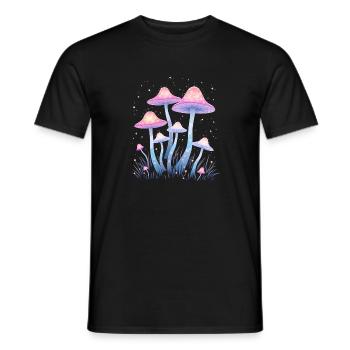 Champignons magiques dans la forêt enchantée - T-shirt homme - noir - Devant - AI Model Male 178 light (178cm)