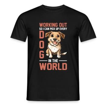 Working Out So I Can Pick Up Every Dog 2 - Männer T-Shirt - Schwarz - Vorne - AI Model Male 178 light (178cm)