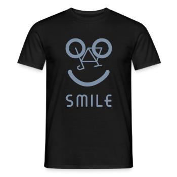 Sourire - cyclistes - rire - sourire - T-shirt homme - noir - Devant - AI Model Male 178 light (178cm)