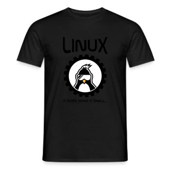 Linux fait ce qu'il doit - T-shirt homme - noir - Devant - AI Model Male 178 light (178cm)