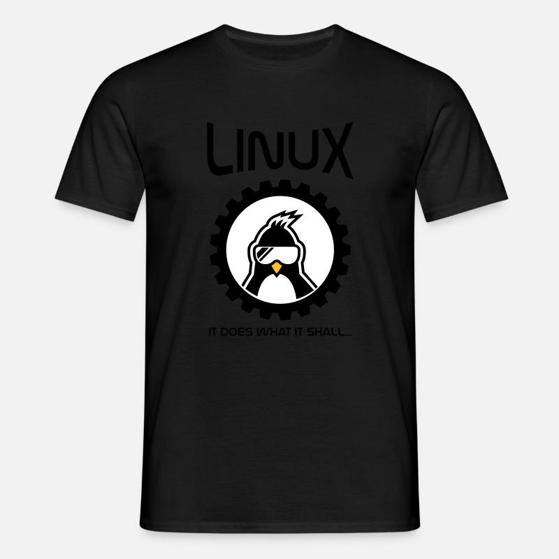 linux does what it shall - Men's T-Shirt - black