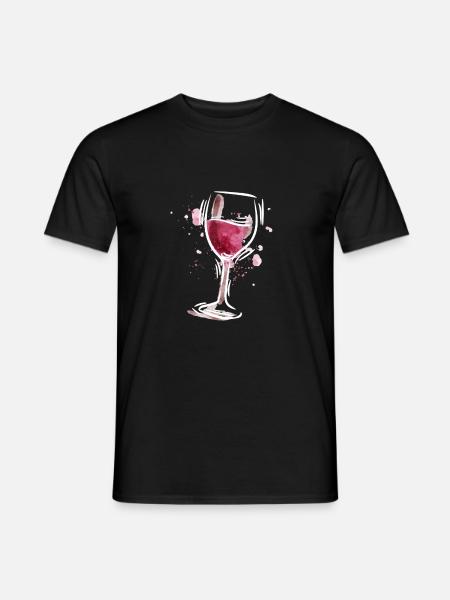 Rotwein Weinglas Weinliebhaber - Männer T-Shirt - Schwarz