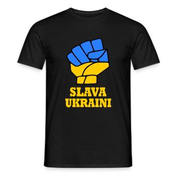 Slava ukraini - Männer T-Shirt - Schwarz - Vorne - AI Model Male 178 light (178cm)