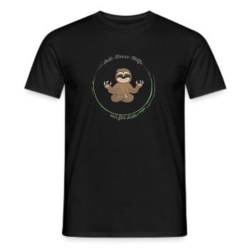 Anti Stress Faultier - Männer T-Shirt - Schwarz - Vorne - AI Model Male 178 light (178cm)