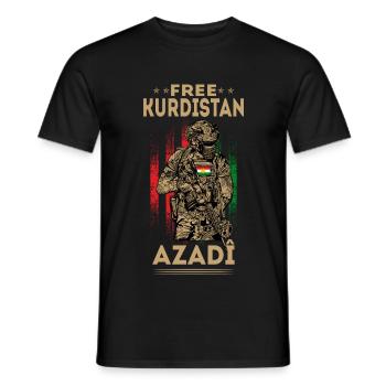 Kurdistan Flagge Bakur Bashur Rojava Rojhlt Newroz - Männer T-Shirt - Schwarz - Vorne - AI Model Male 178 light (178cm)