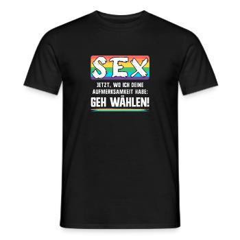 Wahl 2025 Spruch Bundestagswahl Aufruf Geh wählen! - Männer T-Shirt - Schwarz - Vorne - AI Model Male 178 light (178cm)