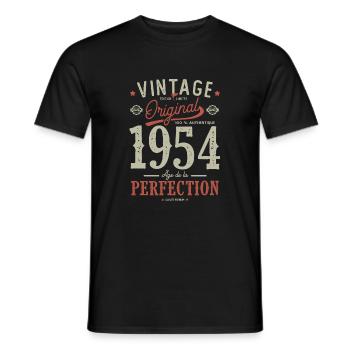 1954 Zeitalter der Perfektion Geburtstag 1954 - Männer T-Shirt - Schwarz - Vorne - AI Model Male 178 light (178cm)
