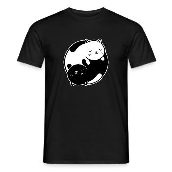 Yin- und Yang-Kätzchen - Männer T-Shirt - Schwarz - Vorne - AI Model Male 178 light (178cm)