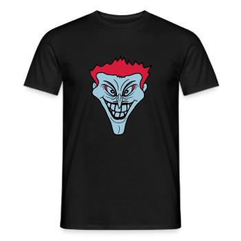 psycho psychopath verrueckt clown joker grinsen mu - Männer T-Shirt - Schwarz - Vorne - AI Model Male 178 light (178cm)
