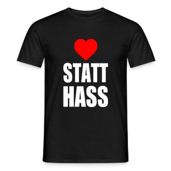 Herz statt hass - Männer T-Shirt - Schwarz - Vorne - AI Model Male 178 light (178cm)