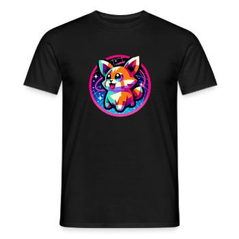 Corgi Entdecker - Männer T-Shirt - Schwarz - Vorne - AI Model Male 178 light (178cm)
