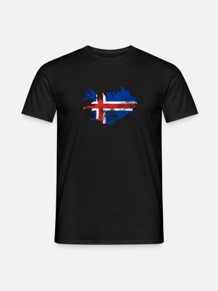 Iceland Flag Grunge - Men's T-Shirt - black