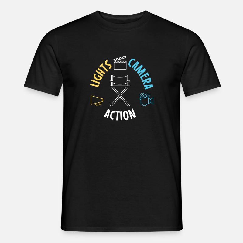 Lights Camera Action - Männer T-Shirt - Schwarz