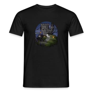 Halloween Phantom-Spuk-Schloss - Illustration - Männer T-Shirt - Schwarz - Vorne - AI Model Male 178 light (178cm)
