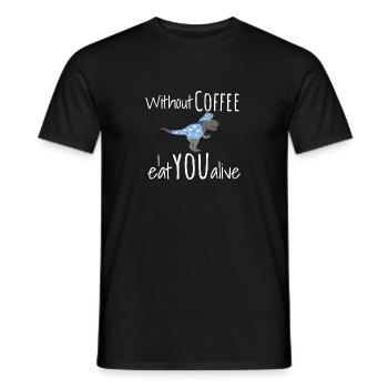 Coffee Coffee Funny Dino Morning Gift White - Men's T-Shirt - black - Front - AI Model Male 178 light (178cm)