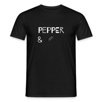 Partnerhirt - Pepper White, Like salt and pepper - Men's T-Shirt - black - Front - AI Model Male 178 light (178cm)