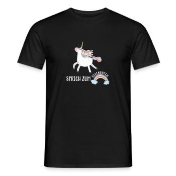 Dites une chemise fraîche de licorne d'arc-en-ciel de licorne de licorne - T-shirt homme - noir - Devant - AI Model Male 178 light (178cm)