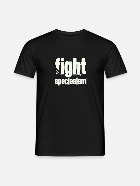 fight speciesism Kleidung für Tierrechte - Männer T-Shirt - Schwarz