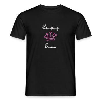 Camping Queen Version 2 (white print) - Men's T-Shirt - black - Front - AI Model Male 178 light (178cm)
