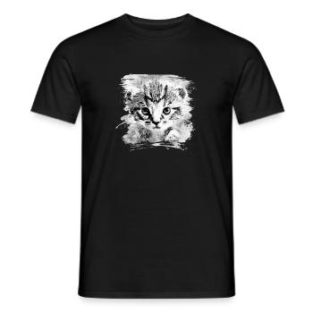 Baby cat wsbw - Men's T-Shirt - black - Front - AI Model Male 178 light (178cm)
