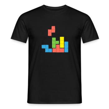 Retro Game tetriss spiel - Männer T-Shirt - Schwarz - Vorne - AI Model Male 178 light (178cm)