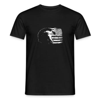 American Flag With Eagle White - Men's T-Shirt - black - Front - AI Model Male 178 light (178cm)