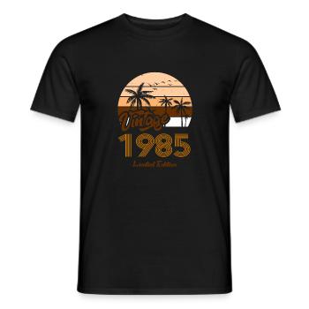 Vintage Year 1985 Limited Edition Orange - Men's T-Shirt - black - Front - AI Model Male 178 light (178cm)