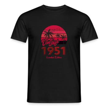 Vintage Year 1951 Limited Edition Red - Men's T-Shirt - black - Front - AI Model Male 178 light (178cm)