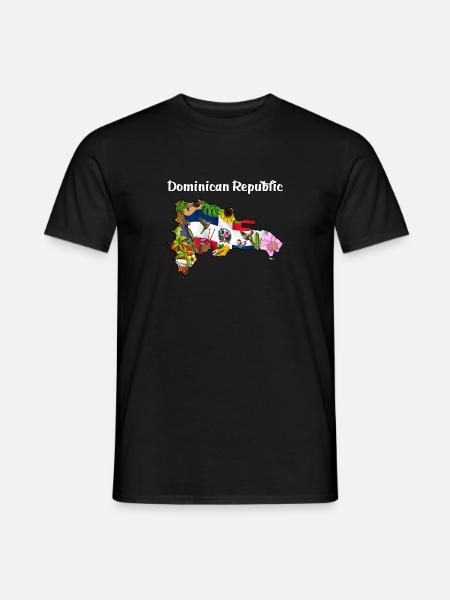 Dominican Republic Map - Men's T-Shirt - black