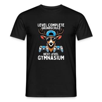 Level Complete Next Level Gymnasium Gamer Hirsch - Männer T-Shirt - Schwarz - Vorne - AI Model Male 178 light (178cm)