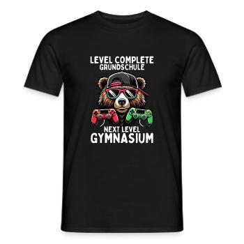 Level Complete Next Level Gymnasium Gaming Bär - Männer T-Shirt - Schwarz - Vorne - AI Model Male 178 light (178cm)