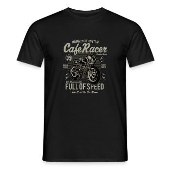 Cafe Racer Full Of Speed - Men's T-Shirt - black - Front - AI Model Male 178 light (178cm)