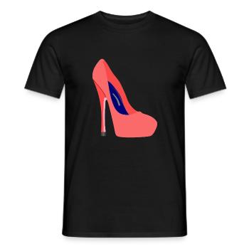 chaussure stiletto talons hauts - T-shirt homme - noir - Devant - AI Model Male 178 light (178cm)