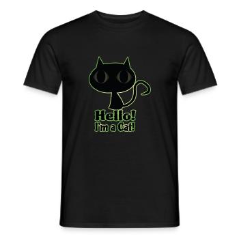 Hello! I´m a Cat! - Männer T-Shirt - Schwarz - Vorne - AI Model Male 178 light (178cm)